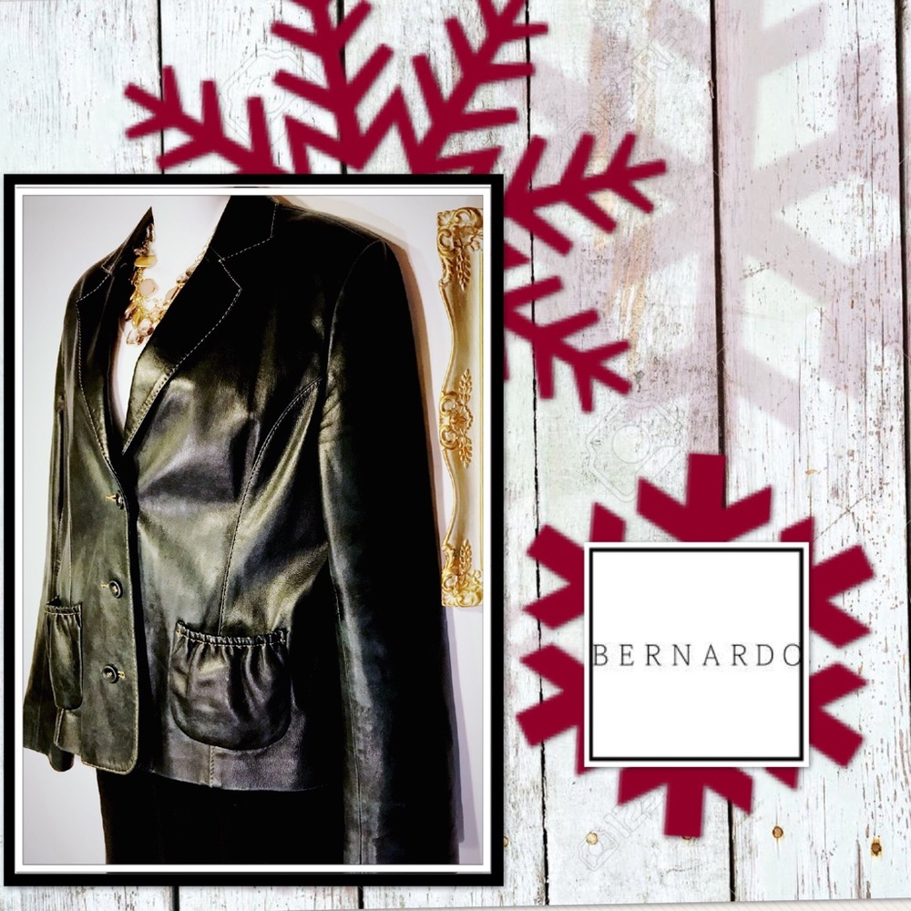 Gorgeous Charcoal BERNARDO Leather Jacket